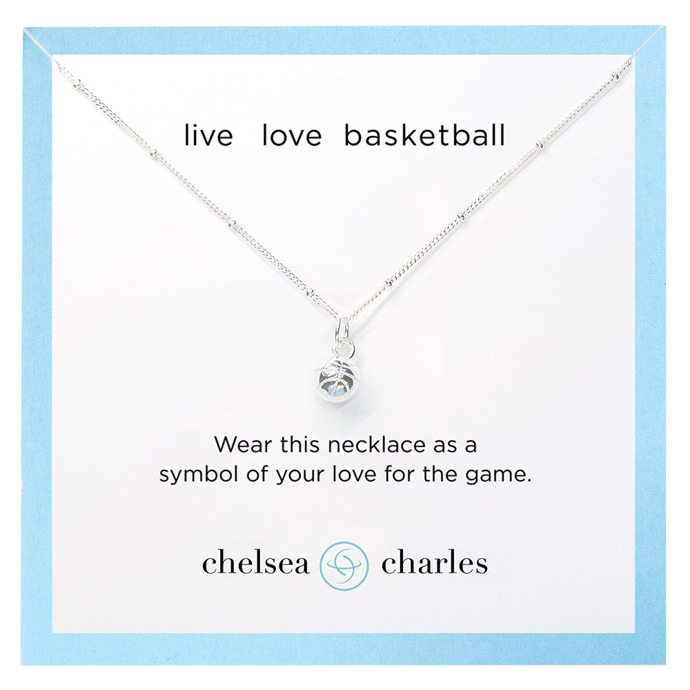 CC Sport Silver Basketball Necklace by Chelsea Charles