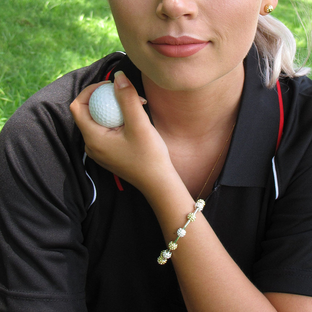 Golf Goddess Two-Tone Golf Ball Bead Score Counter Bracelet by Chelsea Charles