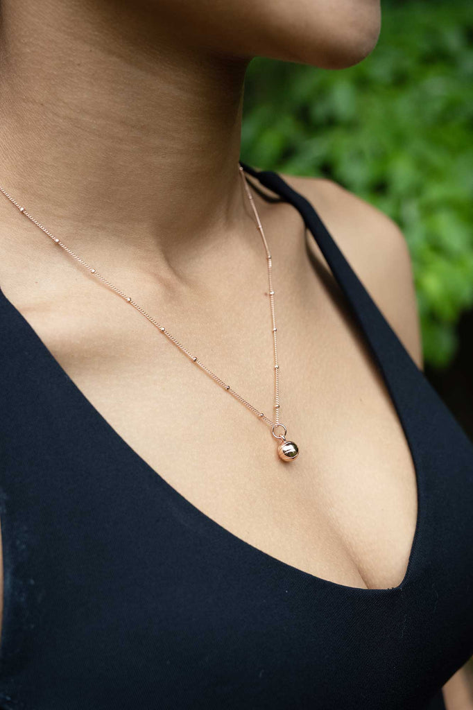 CC Sport Rose Gold Basketball Charm Necklace by Chelsea Charles