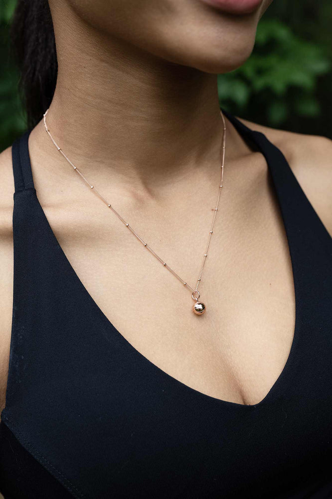 CC Sport Rose Gold Basketball Charm Necklace