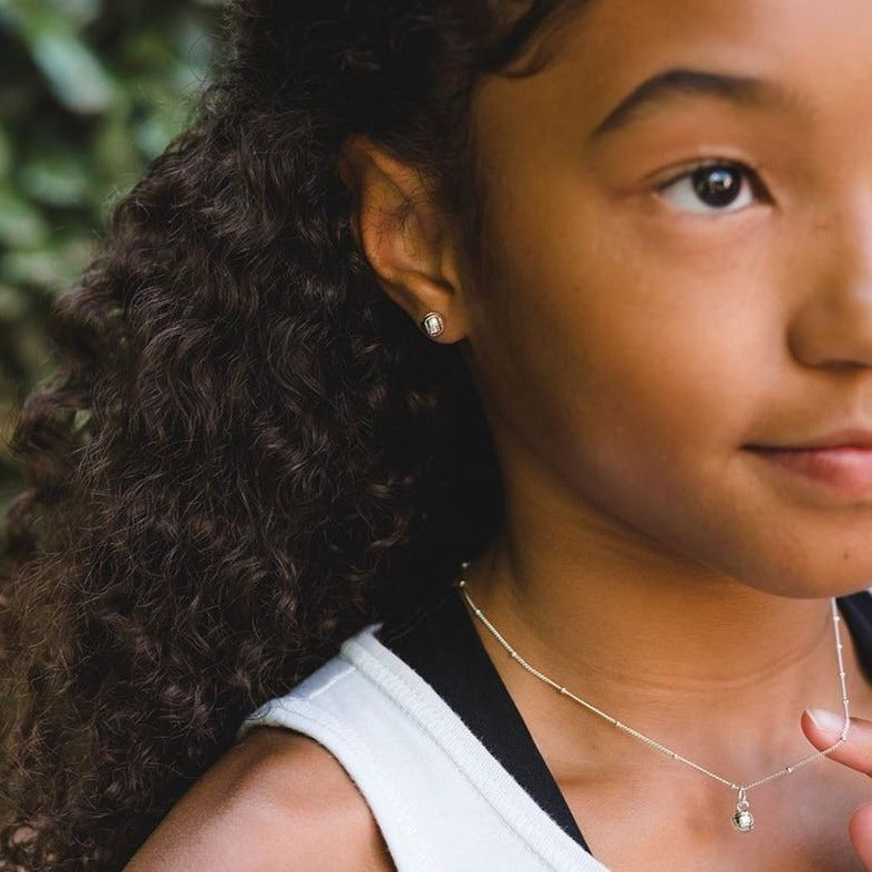 CC Sport silver volleyball earrings and necklace for little girls and tweens by Chelsea Charles