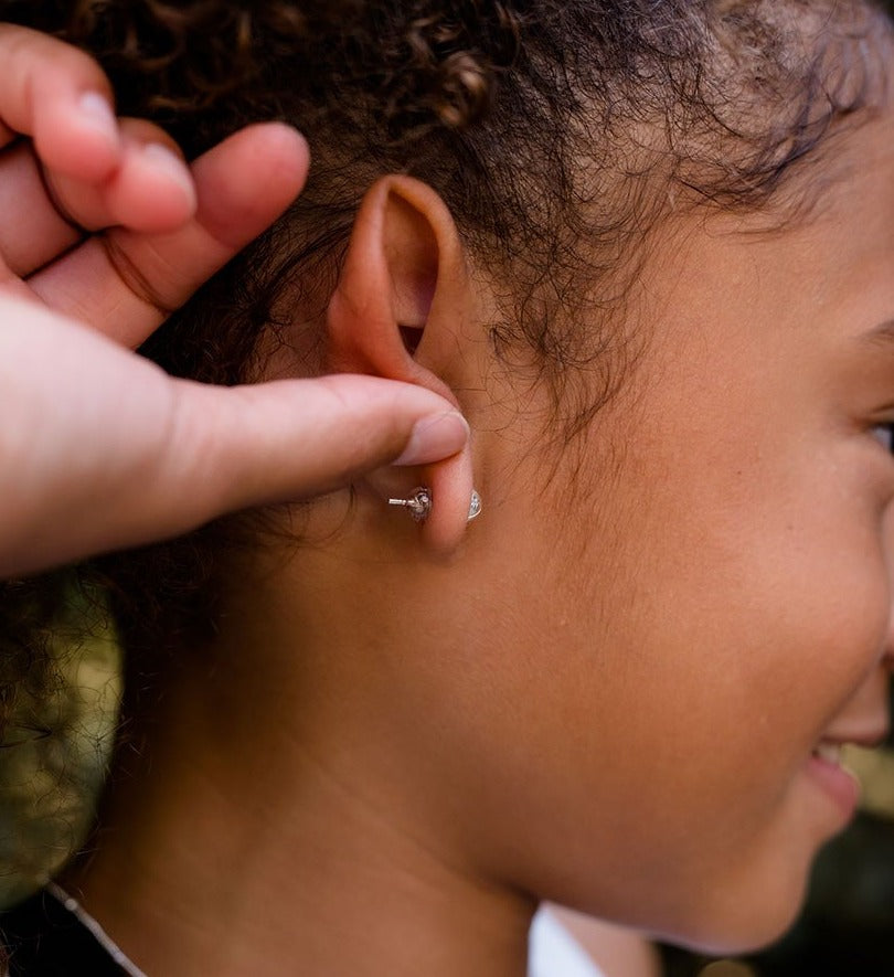 CC Sport Silver Basketball Earring backings for Little Girls & Tweens