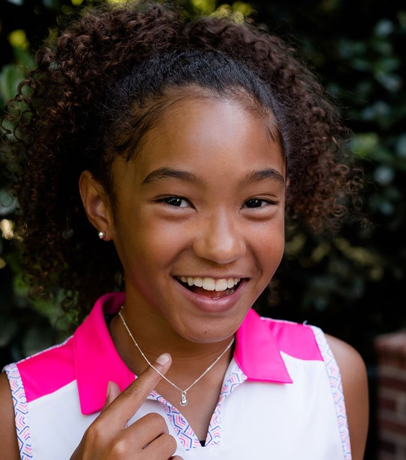 CC Sport Silver Tennis Necklace for Little Girls & Tweens by Chelsea Charles