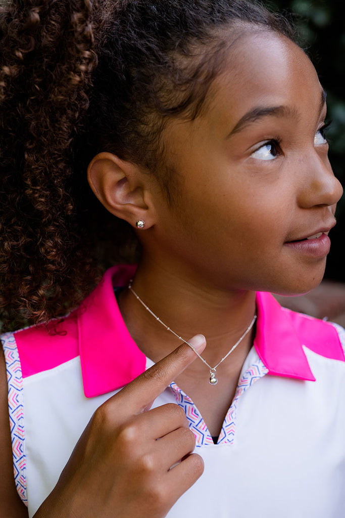 CC Sport Silver Tennis Necklace for Little Girls & Tweens by Chelsea Charles