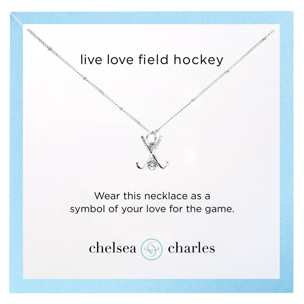 CC Sport Silver Field Hockey Charm Necklace