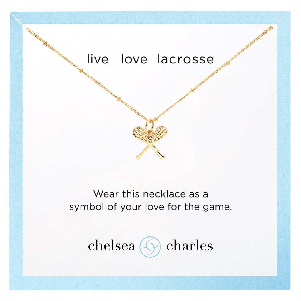 CC Sport Gold Lacrosse Necklace by Chelsea Charles