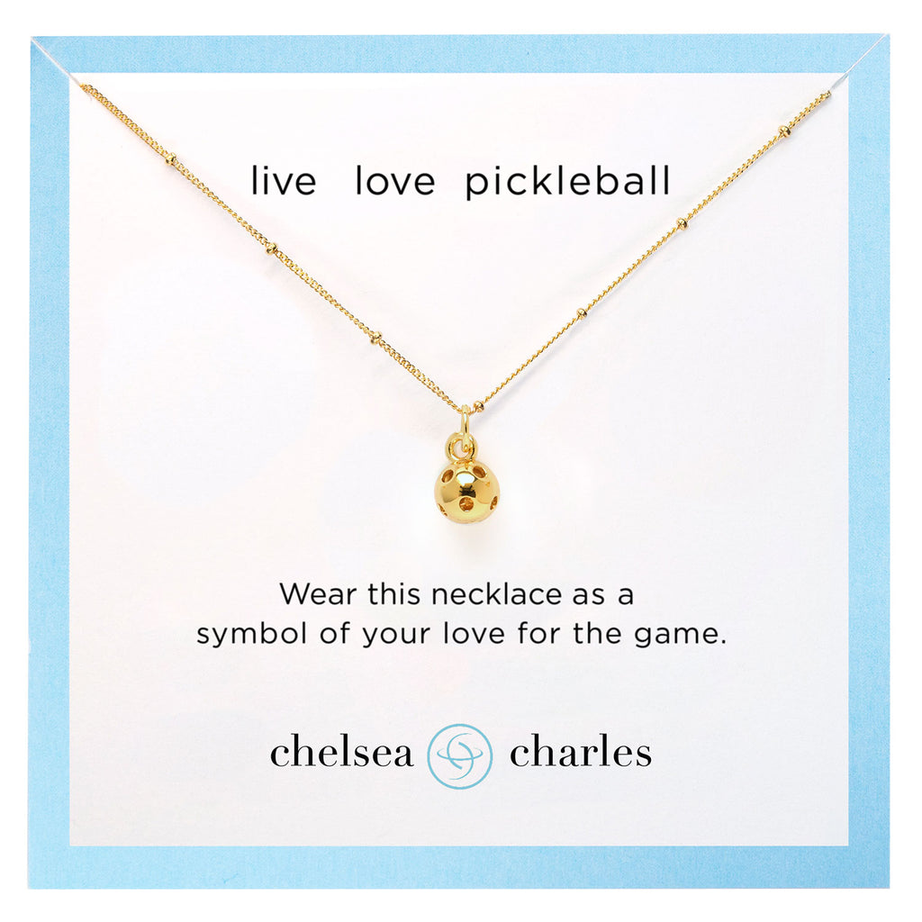 CC Sport Gold Pickleball Necklace by Chelsea Charles