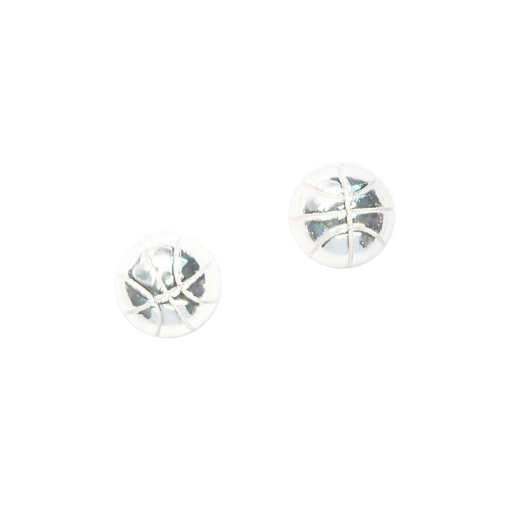 CC Sport Silver Basketball Earrings by Chelsea Charles