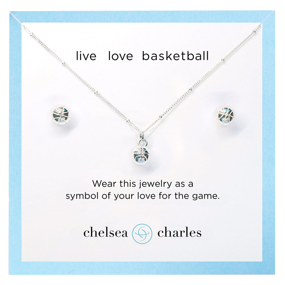 CC Sport Basketball Necklace and Earrings Gift Set