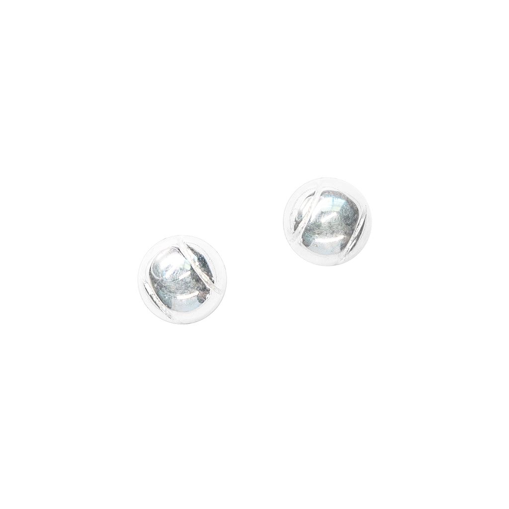 CC Sport Silver Tennis Ball Earrings by Chelsea Charles