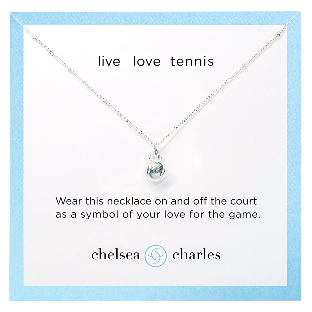 CC Sport Silver Tennis Charm Necklace by Chelsea Charles