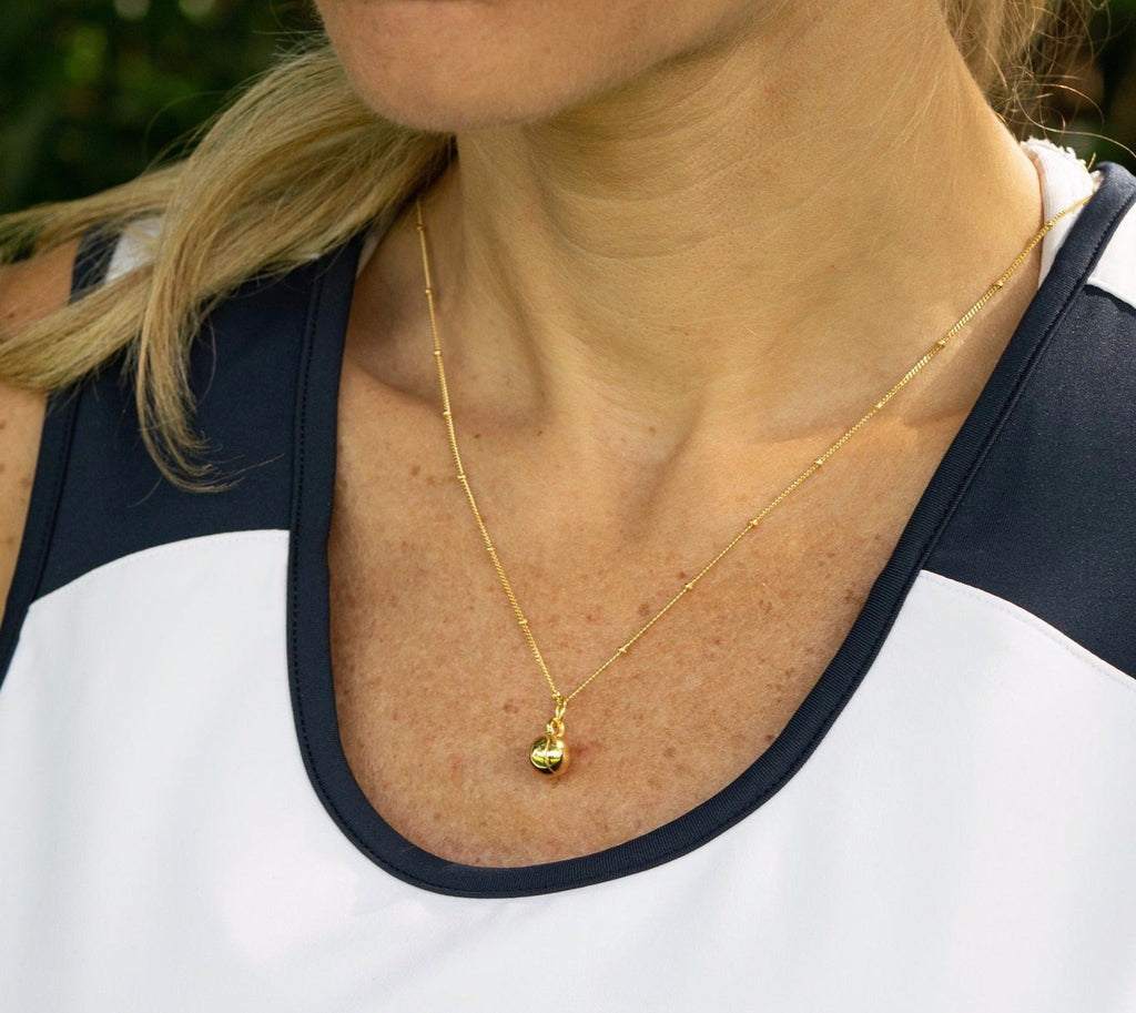 CC Sport Gold Tennis Charm Necklace by Chelsea Charles