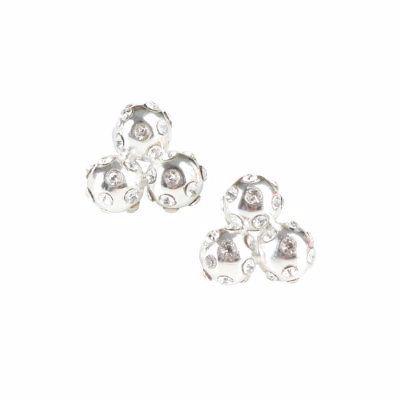 Par 3 Silver Crystal Cluster Earrings by Chelsea Charles