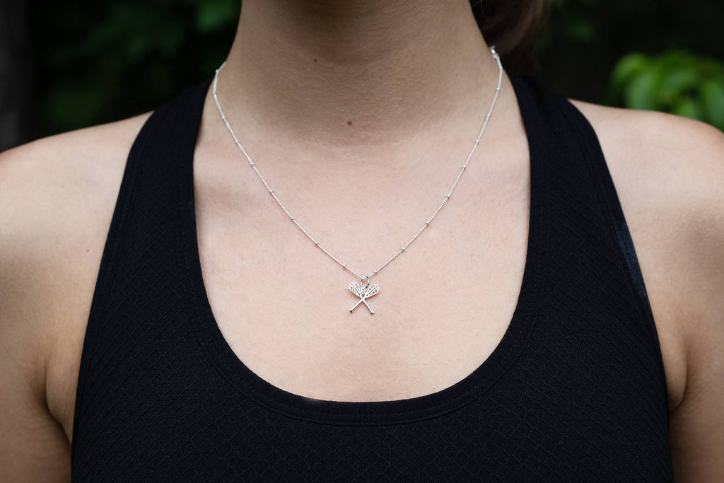 CC Sport Silver Lacrosse Necklace by Chelsea Charles