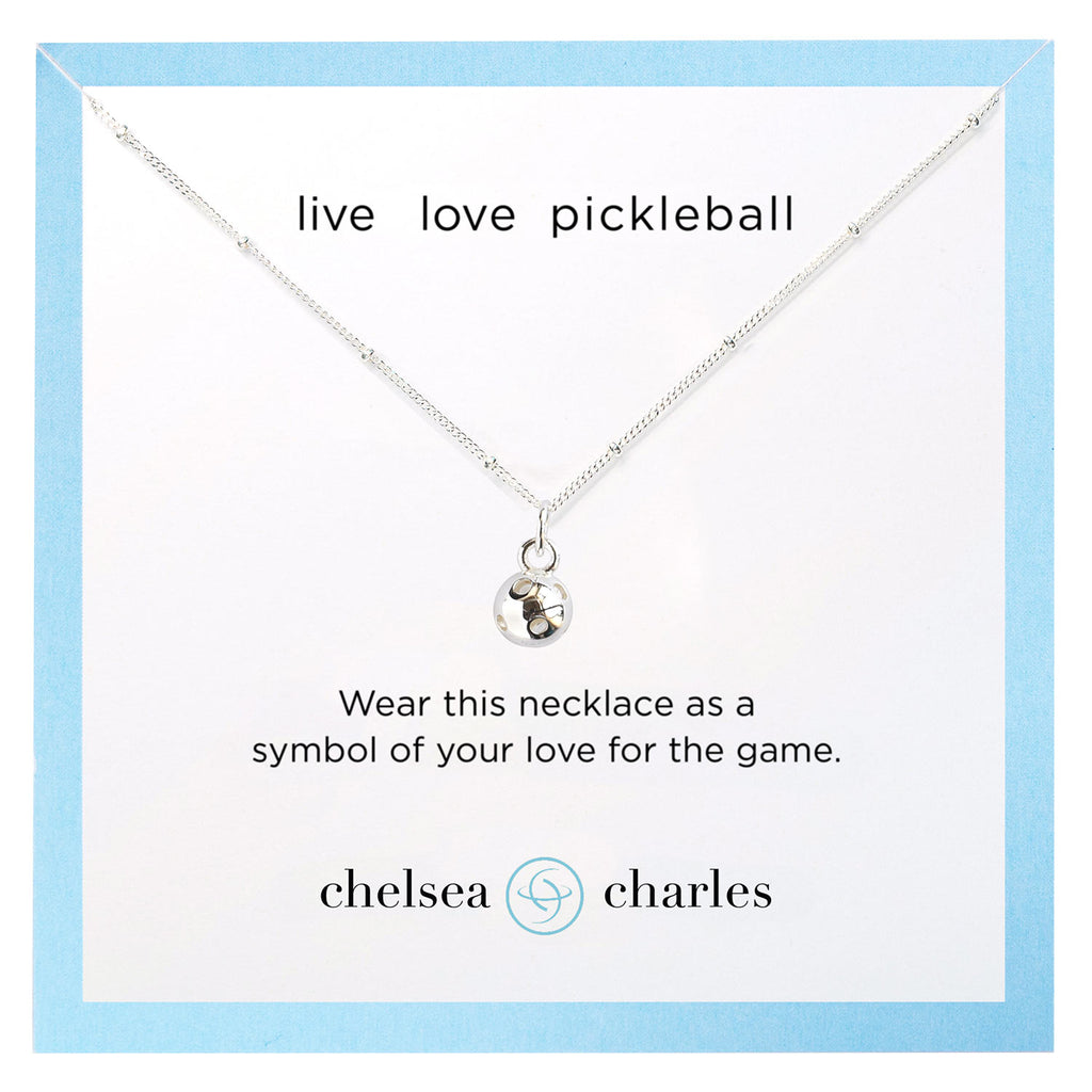Chelsea Charles Pickleball Silver Charm Necklace
