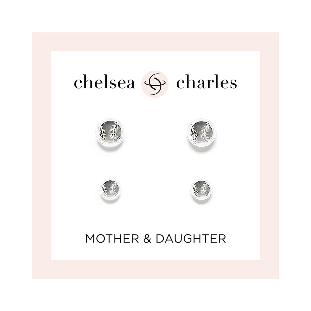 CC Sport Mother & Daughter Silver Softball Earring Set by Chelsea Charles
