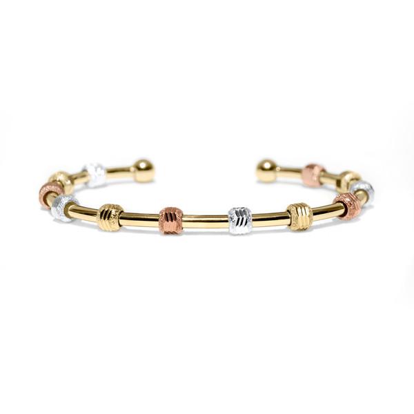 Count Me Healthy Tri-Color Gold Journal Bracelet by Chelsea Charles