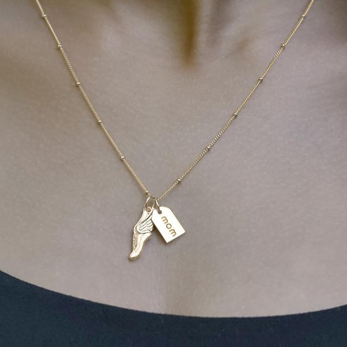 CC Sport Gold Track and Field Mom Double Charm Necklace