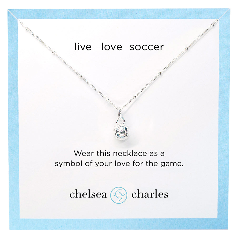CC Sport Silver Soccer Necklace by Chelsea Charles