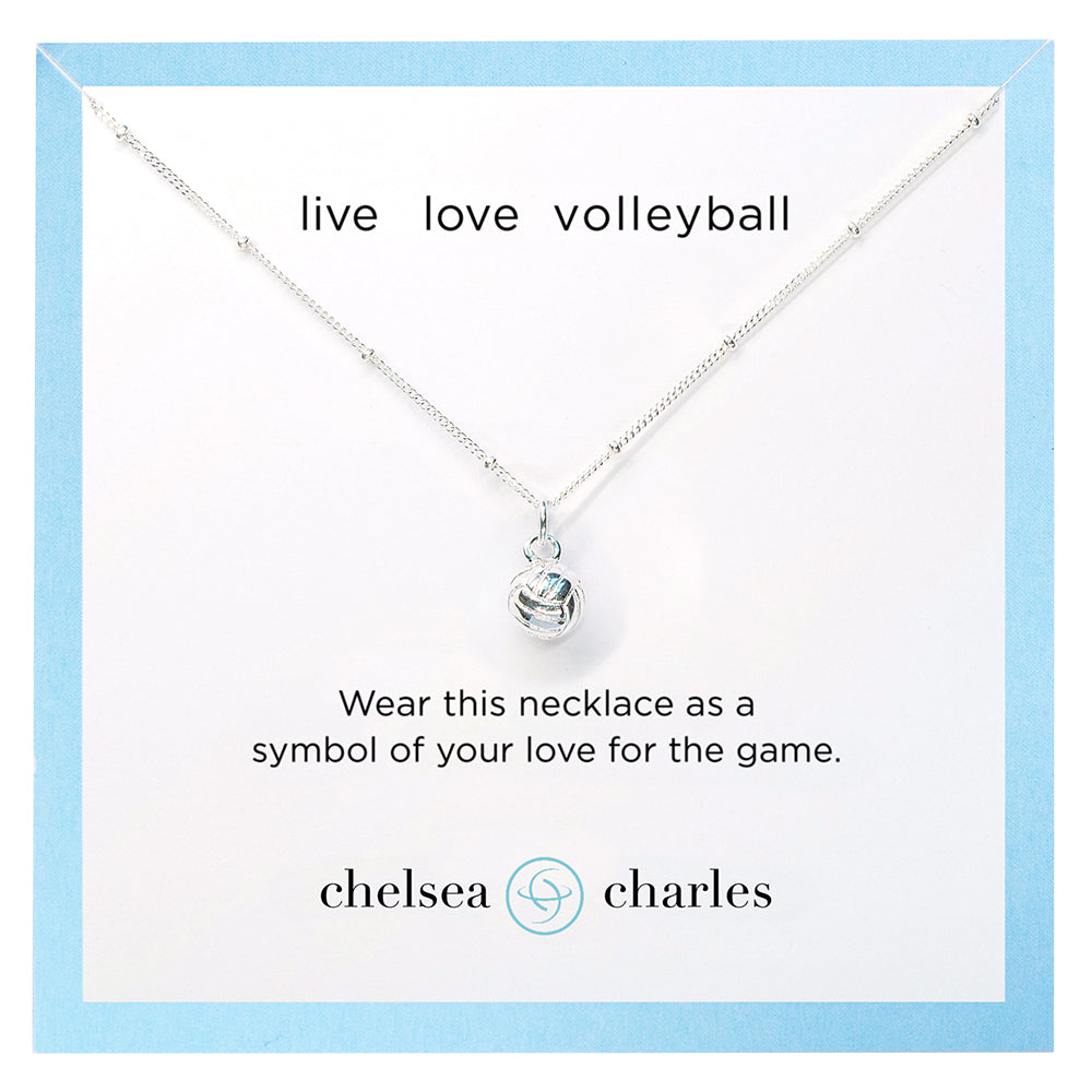 CC Sport Silver Volleyball Charm Necklace by Chelsea Charles