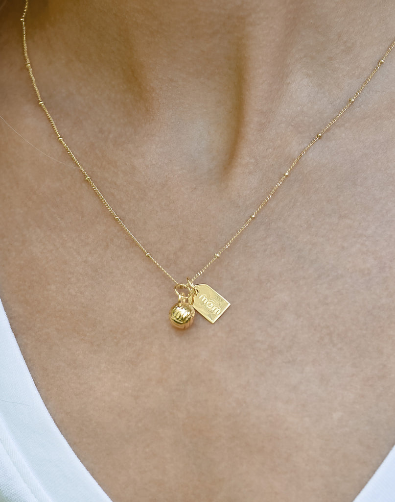 Volleyball Mom Gold Double Charm Necklace by Chelsea Charles
