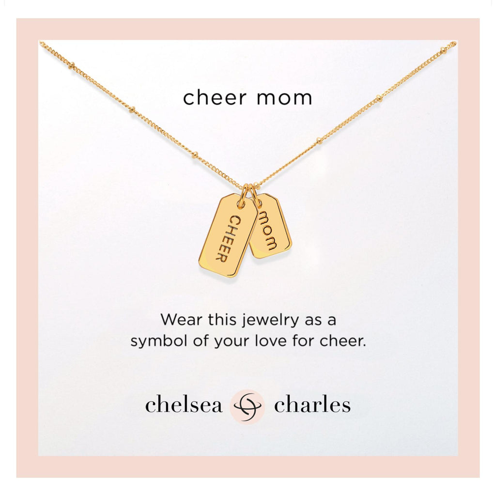 Cheer Mom Double Charm Gold Necklace by Chelsea Charles