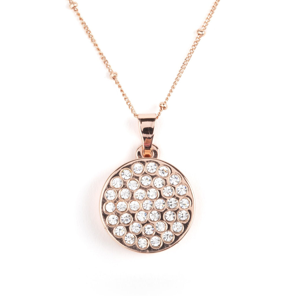 Mark it Pretty Rose Gold and Crystal Golf Ball Marker Medallion Necklace by Chelsea Charles