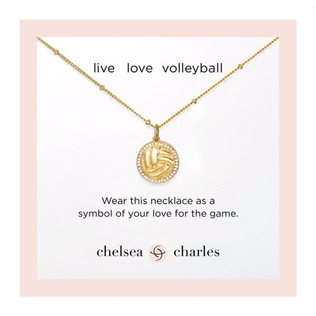 Gold and Pavé Crystal Volleyball Necklace for Little Girls & Tweens