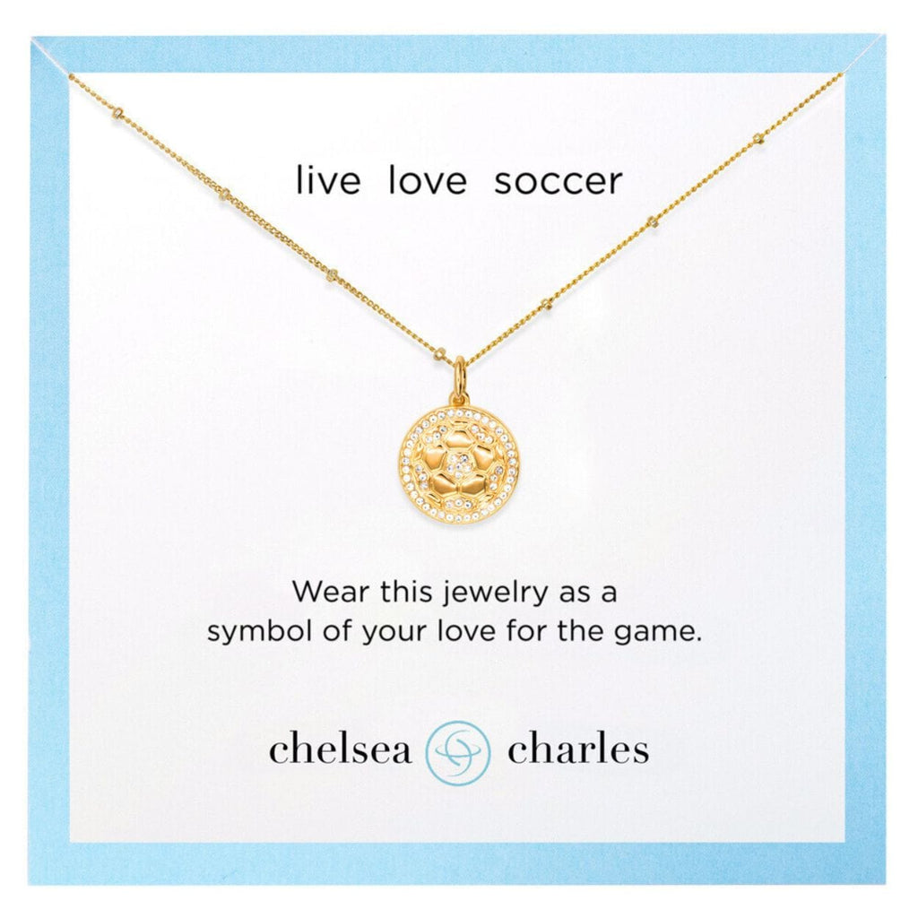 Gold Pavé Soccer Necklace