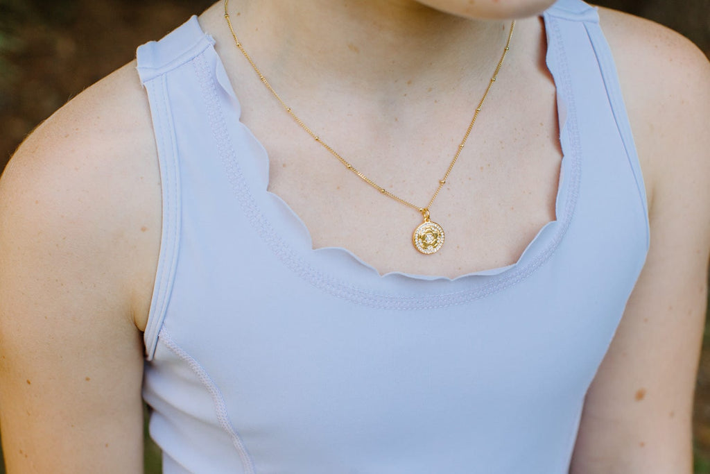 Gold Pavé Soccer Necklace for Little Girls & Tweens
