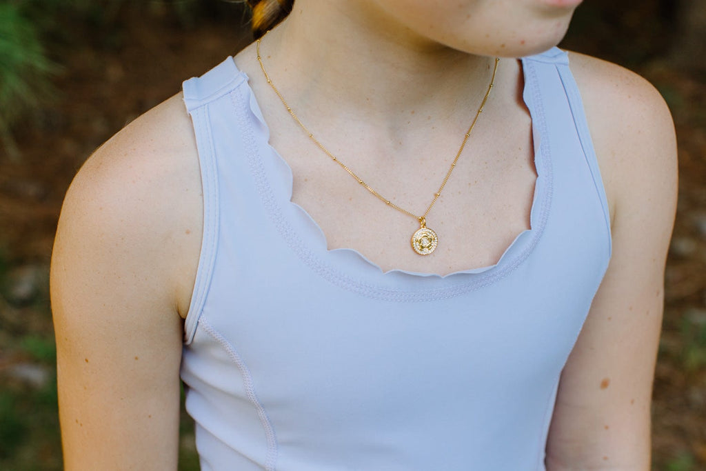 Gold Pavé Soccer Necklace for Little Girls & Tweens