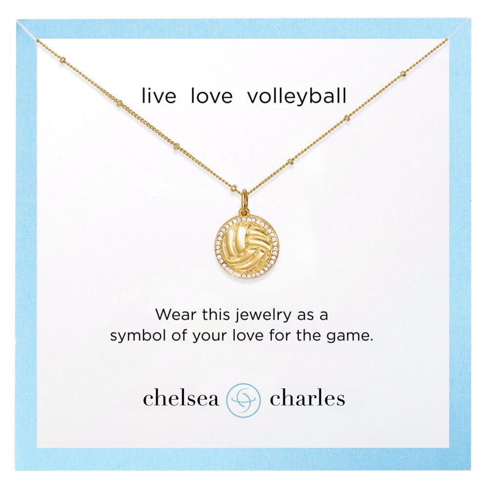 Gold Pavé Volleyball Necklace