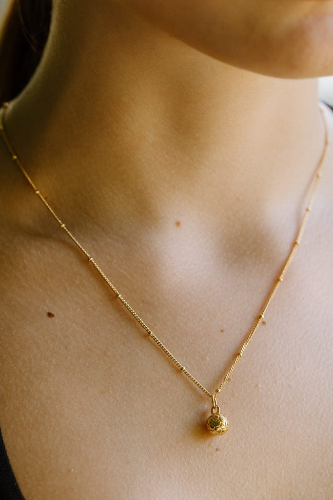CC Sport Gold Soccer Charm Necklace