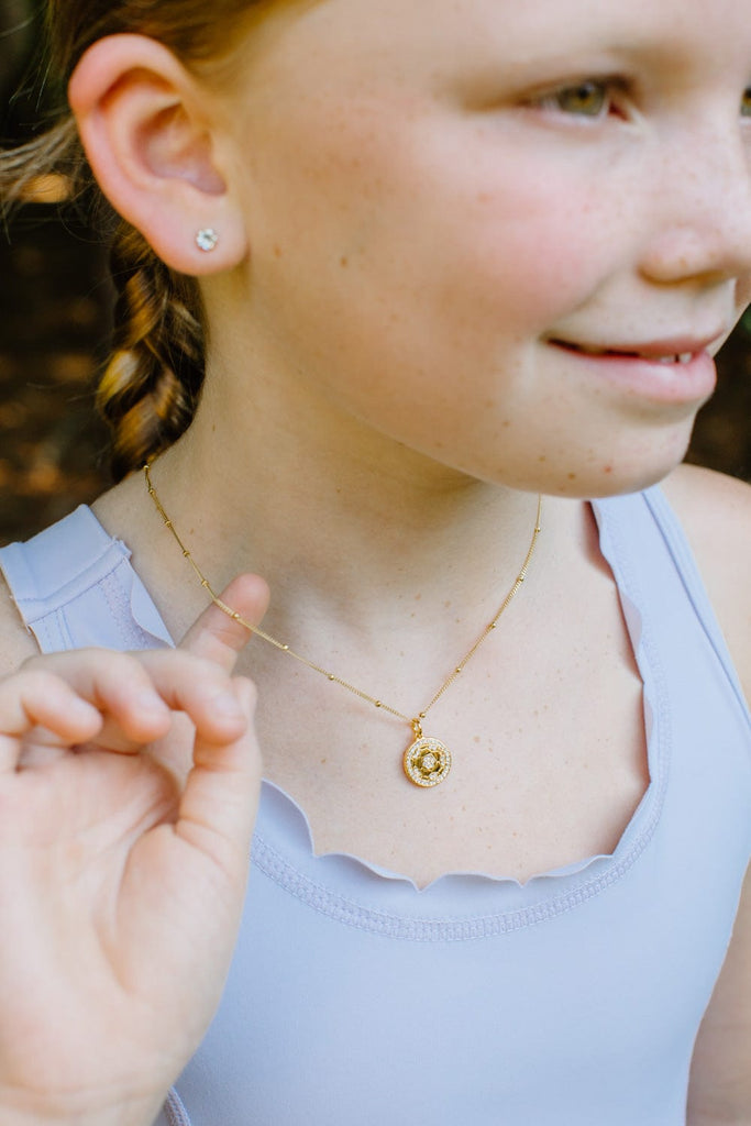 Gold Pavé Soccer Necklace for Little Girls & Tweens