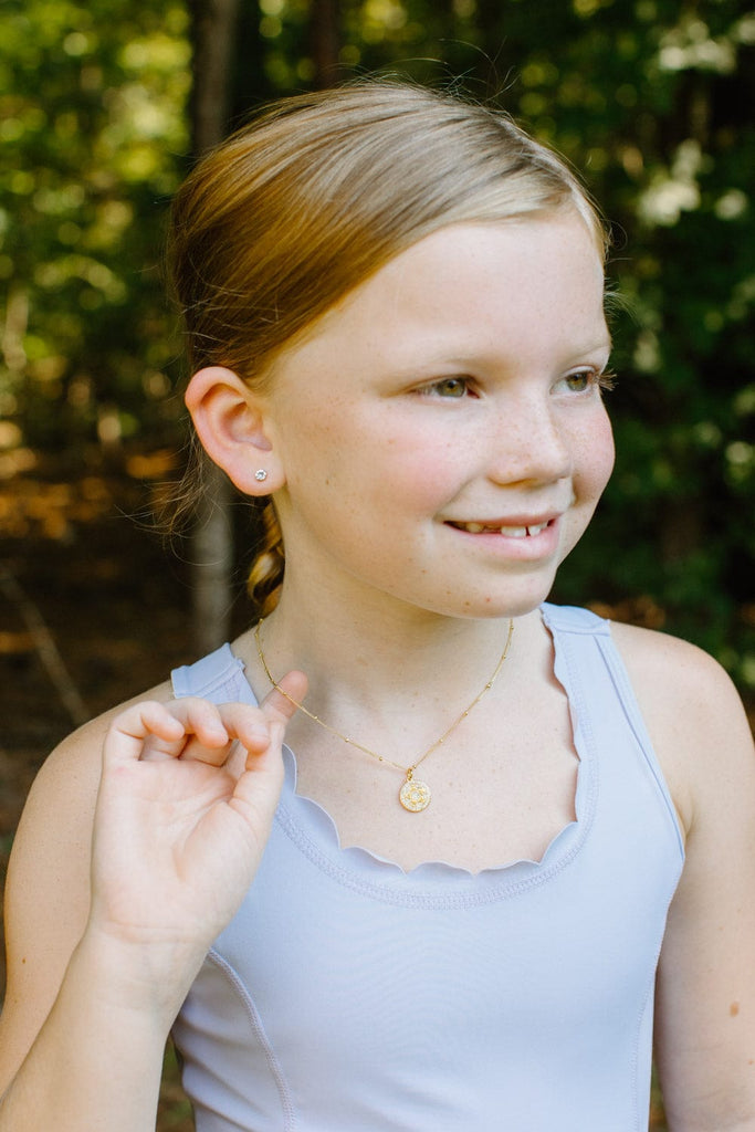 Gold Pavé Soccer Necklace for Little Girls & Tweens