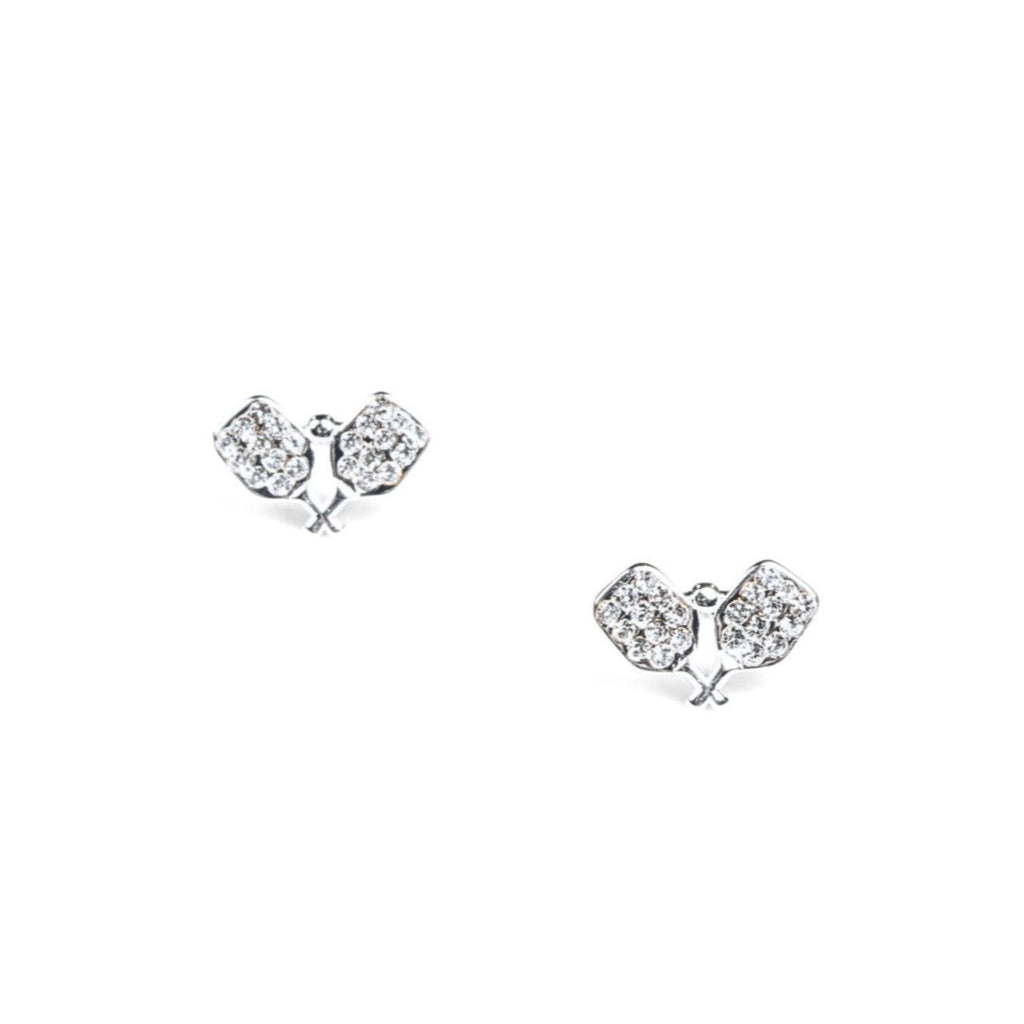 CC Sport Pickleball Earrings With Pave Crystals