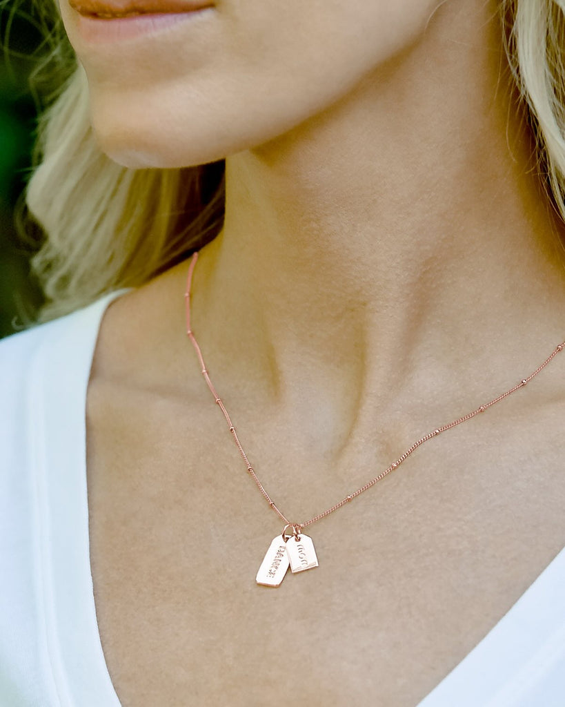 Rose Gold Dance Mom Double Charm Necklace by Chelsea Charles