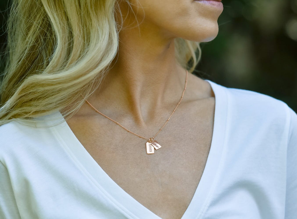 Rose Gold Dance Mom Double Charm Necklace