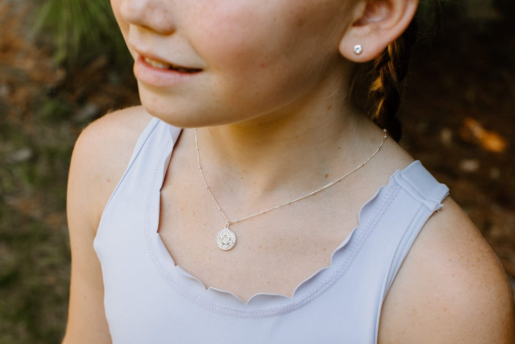 Silver Pavé Soccer Necklace for Little Girls & Tweens
