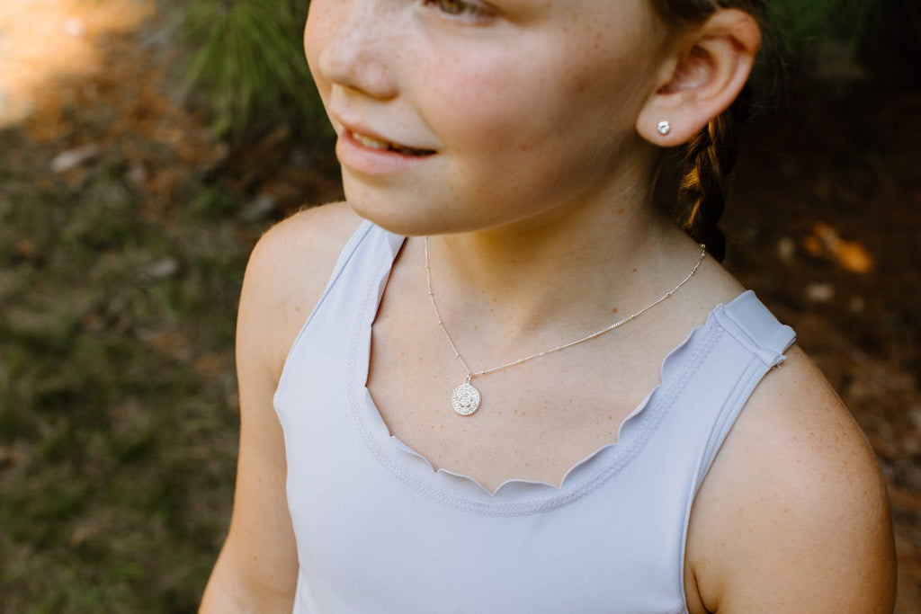 Silver Pavé Soccer Necklace for Little Girls & Tweens