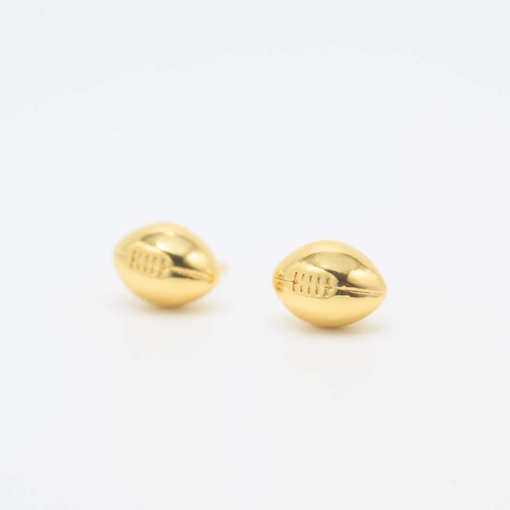 CC Sport Gold Football Earrings by Chelsea Charles