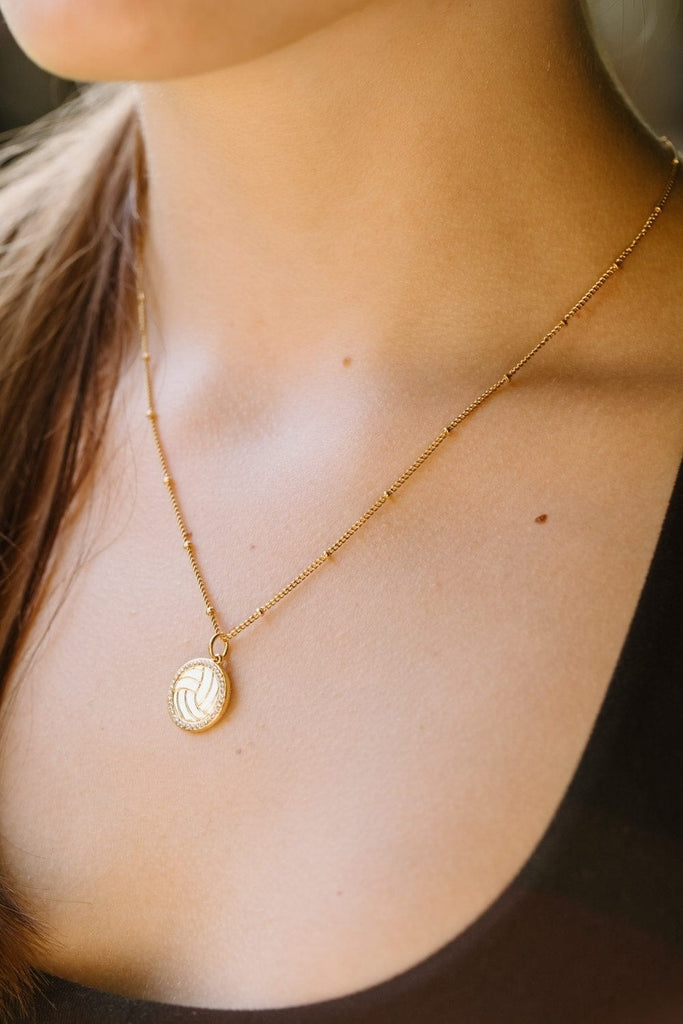 Gold Pavé Volleyball Necklace