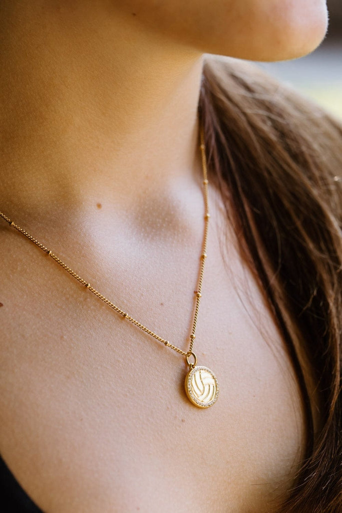 Gold Pavé Volleyball Necklace