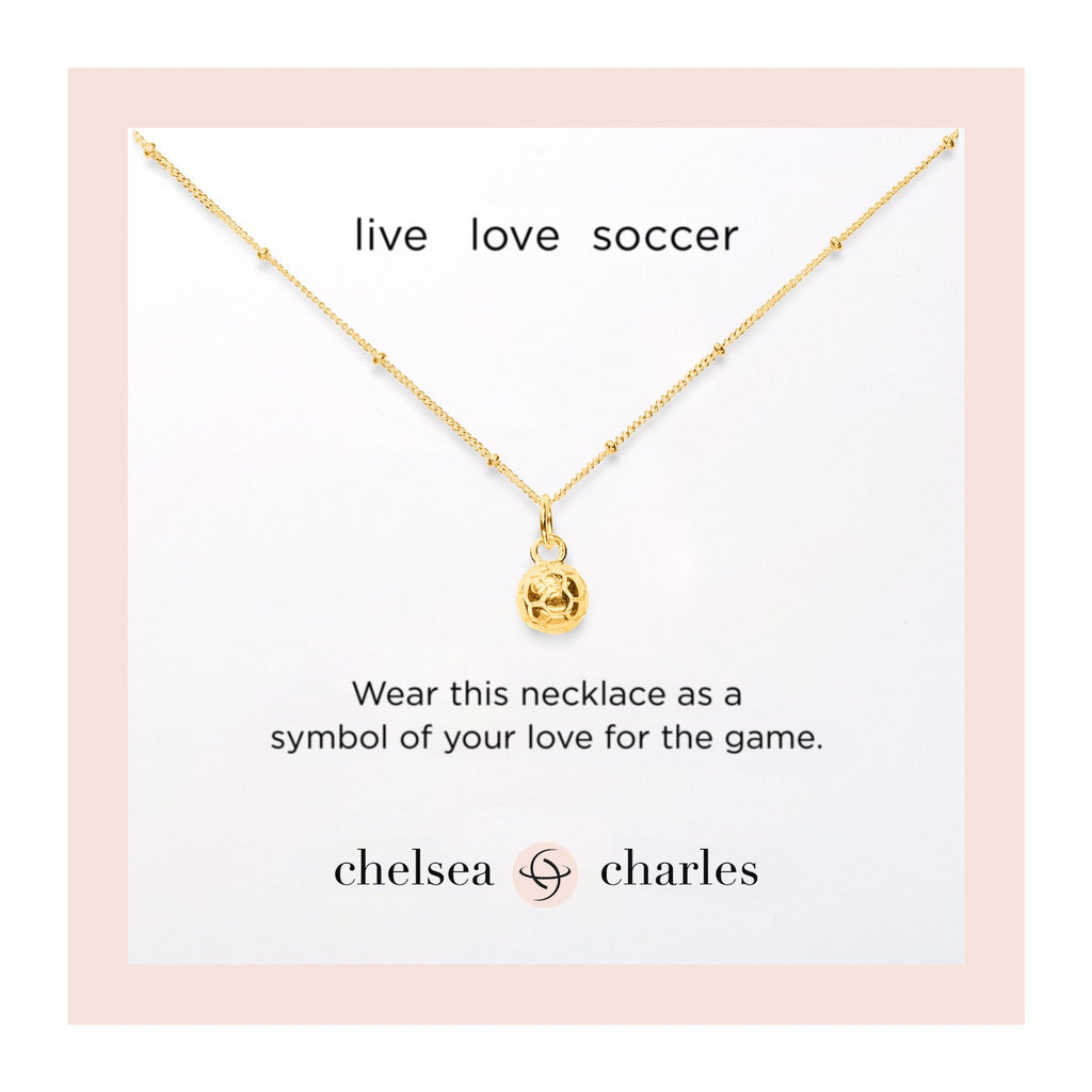 CC Sport Gold Soccer Necklace for Little Girls