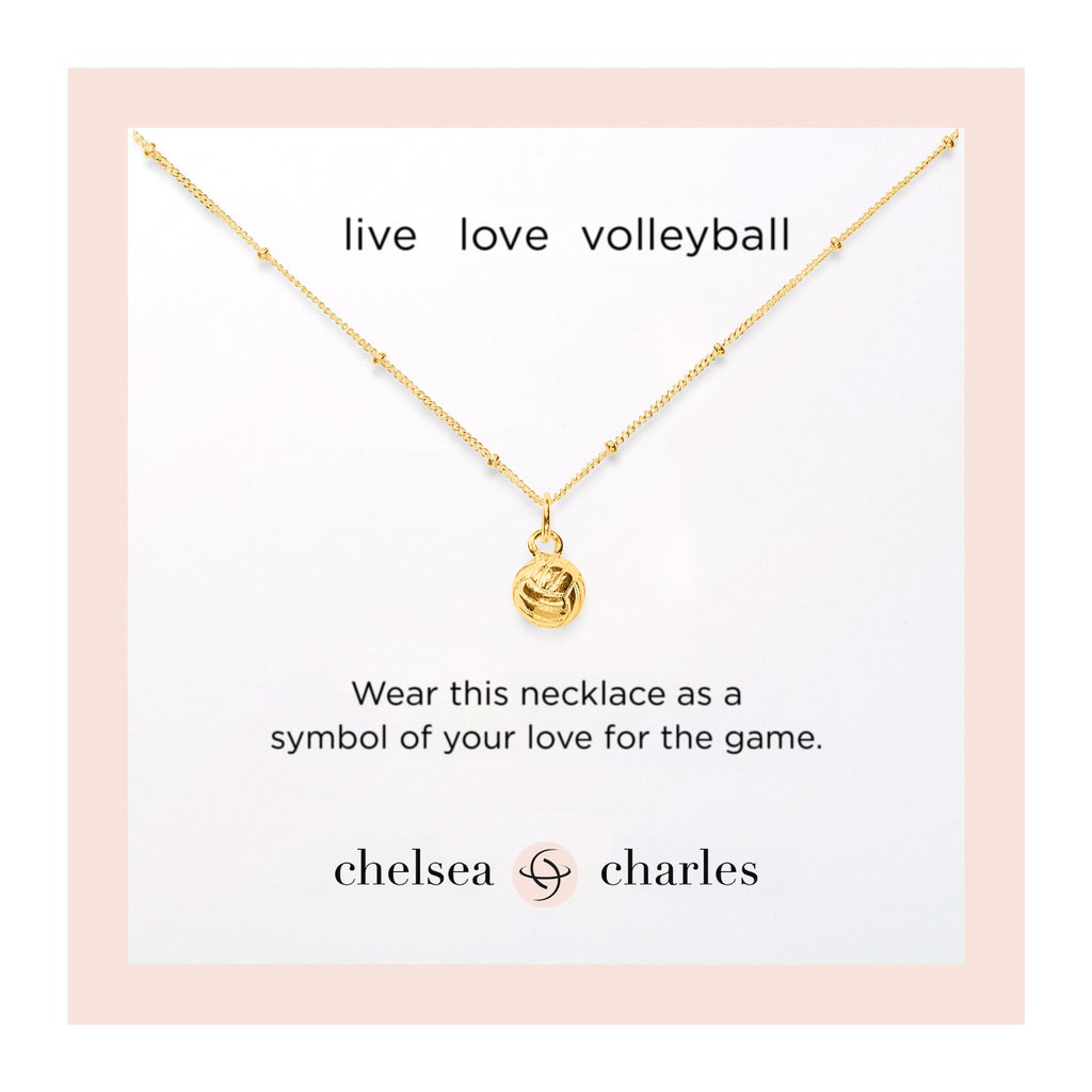 CC Sport Gold Volleyball Necklace for Little Girls