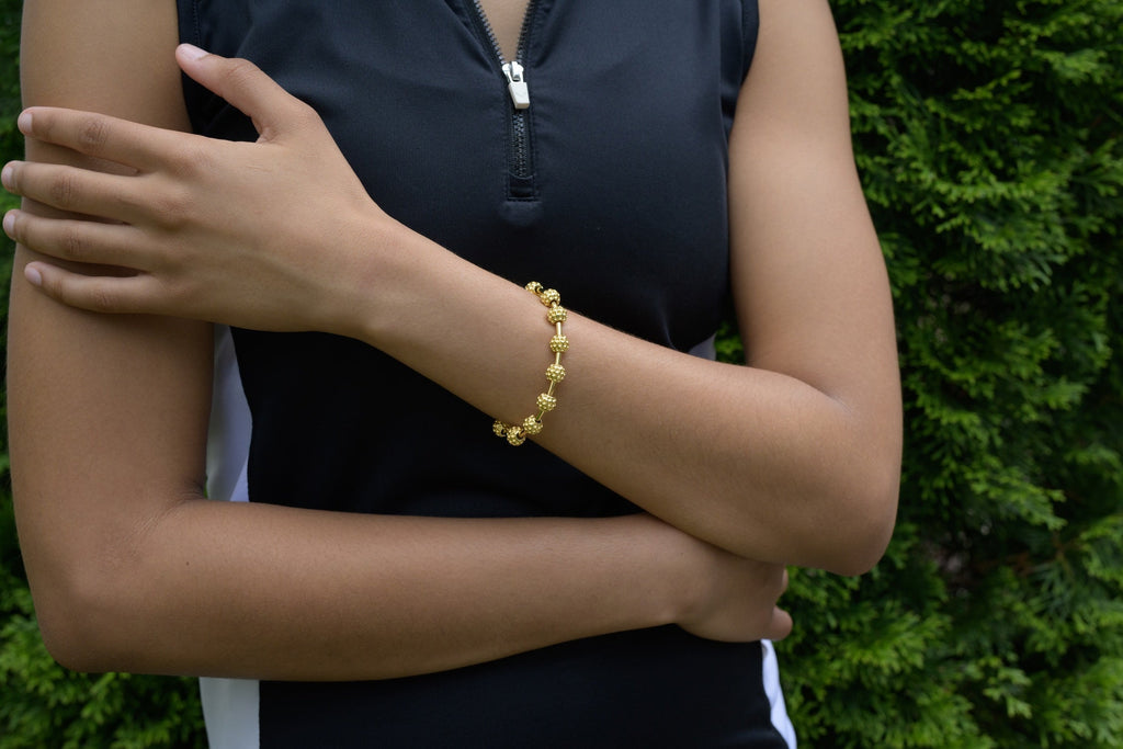 Chelsea Charles Jewelry Bracelet Golf Goddess Gold Golf Ball Bead Stroke Counter Bracelet