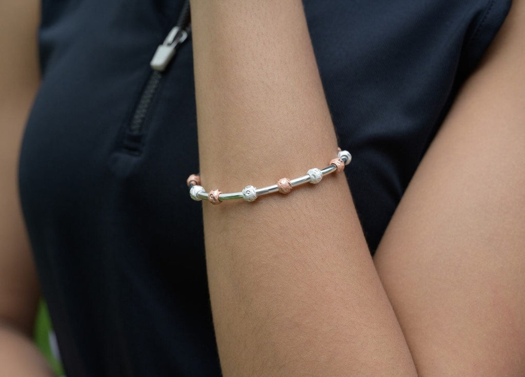 Chelsea Charles Jewelry Bracelet Golf Goddess Two-Tone Silver and Rose Gold Stroke Counter Bracelet