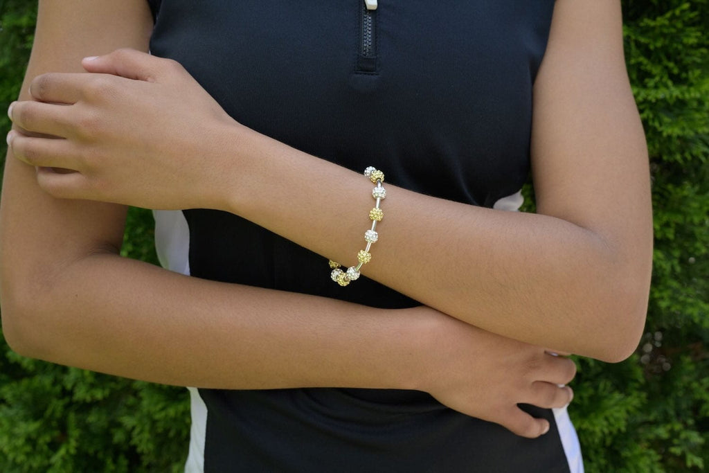 Golf Goddess Two-Tone Golf Ball Bead Stroke Counter Bracelet by Chelsea Charles