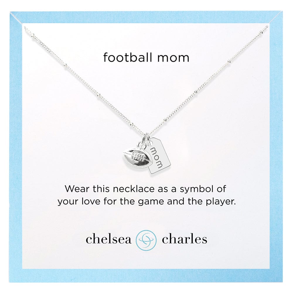 CC Sport Silver Football Mom Charm Necklace by Chelsea Charles