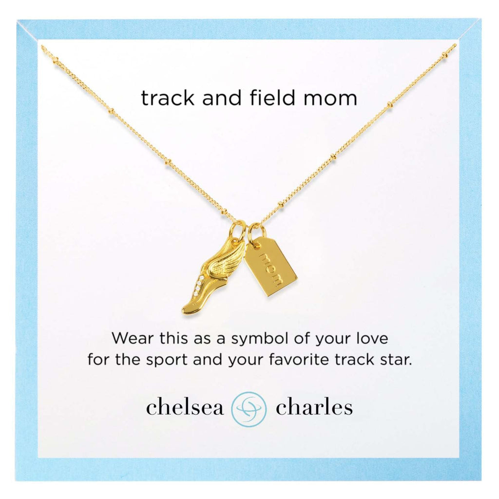 CC Sport Track and Field Mom Double Charm Necklace